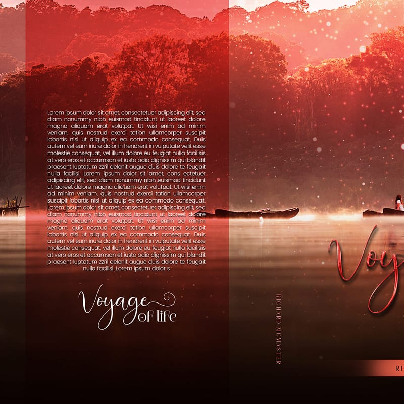 A book cover with two boats in the water